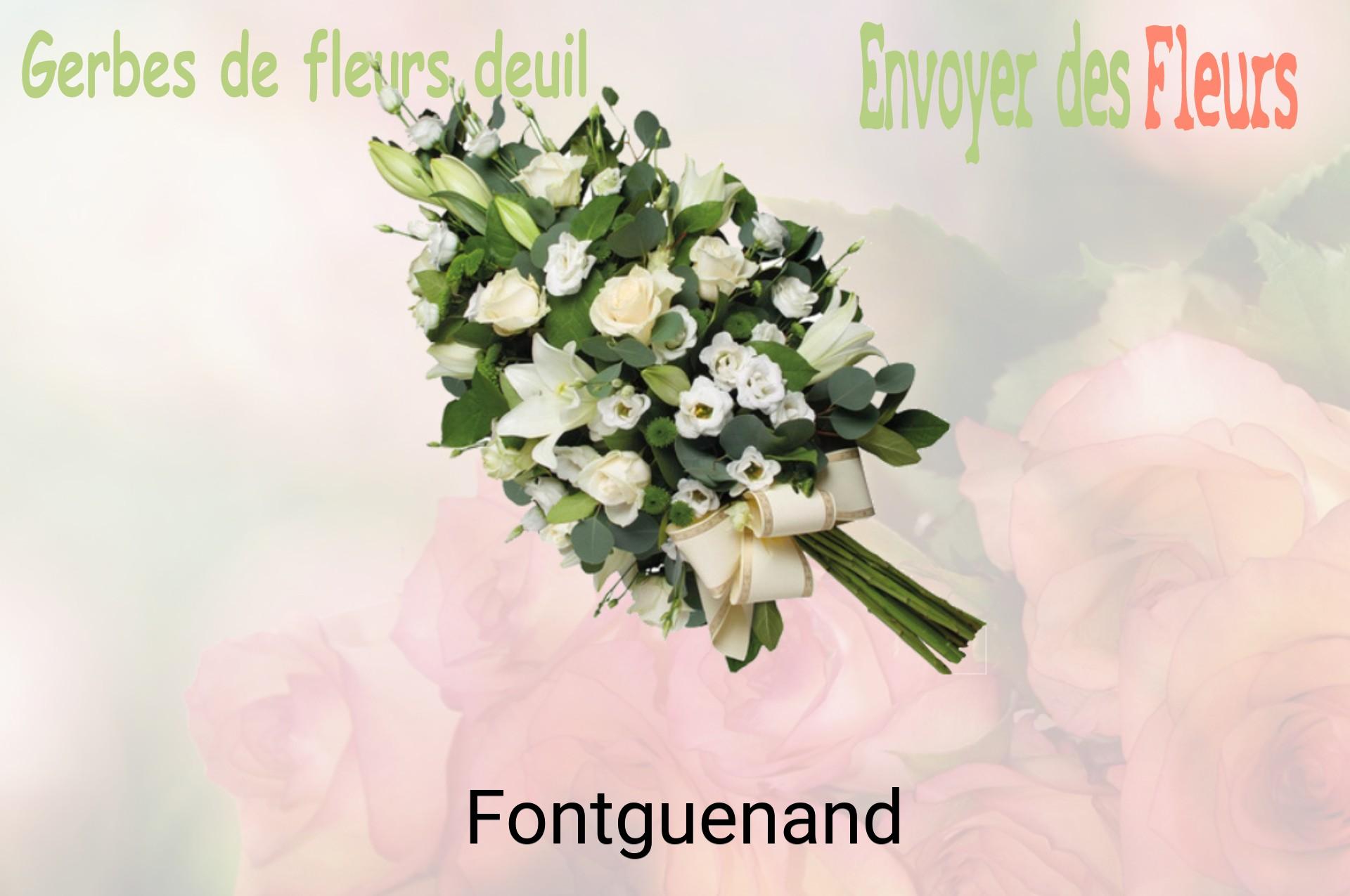 Gerbe de fleurs de deuil livrée à Fontguenand